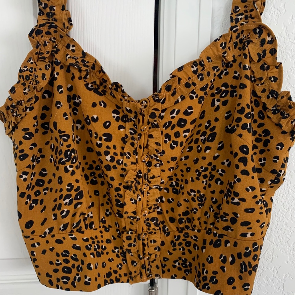 Ruffle Button Tank Top